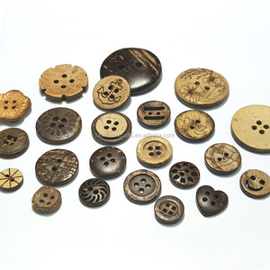 Pièces de boutons en noix de coco, 4 trous, Style naturel, OEM, pour vêtements, matériaux de décoration - Product Image 2