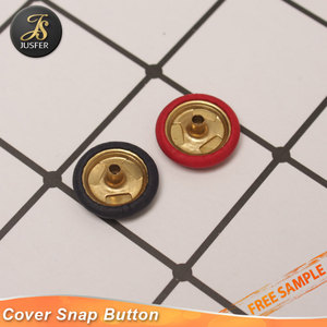 Bottone di fissaggio a scatto in metallo con copertura in tessuto moda personalizzata per borse bottoni borse, gambo per indumenti 4 pezzi 18mm nichel tondo/senza zinco - Product Image 3