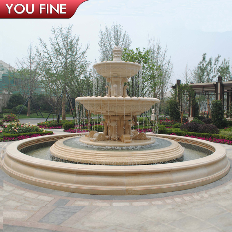 Парк эссе сад желтый водный камень фонтаны