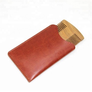 <span class=keywords><strong>Peigne</strong></span> à <span class=keywords><strong>barbe</strong></span> en bois de santal avec logo personnalisé - Product Image 4