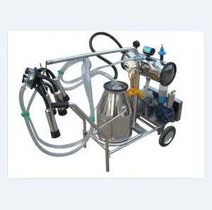 High Efficiency Portable Cow Dry Type Pump Double Buckets Milking Machine for Dairy Farm