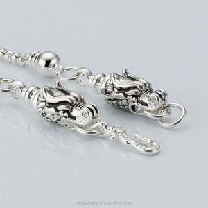 larga cadena de plata COLLAR COLGANTE del dragón, trono <span class=keywords><strong>Targaryen</strong></span> dragón moda collar con colgantes animales - Product Image 2