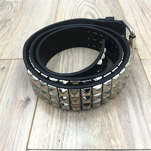 Ceintures en cuir PU cloutées de rivets métalliques vintage punk rock club pour hommes et femmes - Product Image 5