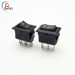Haifei Saklar On-Off Elektrik, 6a 250vac 10a 125vac Kcd1 R11 R13 T120/55 4 Pin Kcd1-2 3 Pin