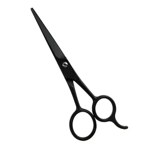 Grosir Pabrik gunting kecantikan profesional besi tahan karat 5 inci gunting pemotong rambut hitam kumis tajam presisi