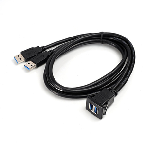 USB 3.0 Bảng Điều Khiển Kép Usb Cho Xe Hơi Một Phích Cắm Cái Vào Hai Usb A Cáp Sạc Nối Dài - Product Image 4