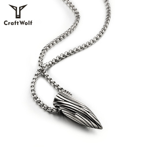 Craft Wolf Chain <strong>Black</strong> Steel Bullet Personalised <strong>Necklace</strong> for Cool Young <strong>Mens</strong> Women - Product Image 3