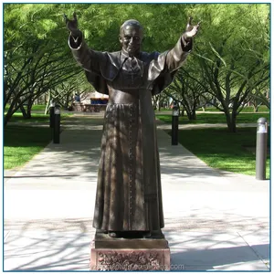 Vie taille Pape Saint John <span class=keywords><strong>Paul</strong></span> II fonte bronze statue - Product Image 1