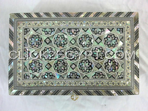 Boîte à bijoux en mosaïque égyptien, bibelot mère de la perle, boîte à bijoux en bois, dj19 - Product Image 2