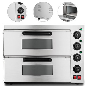 Four à <span class=keywords><strong>pizza</strong></span> électrique commercial 3000 W à double couche, <span class=keywords><strong>machine</strong></span> à cuire 220V/50Hz - Product Image 2