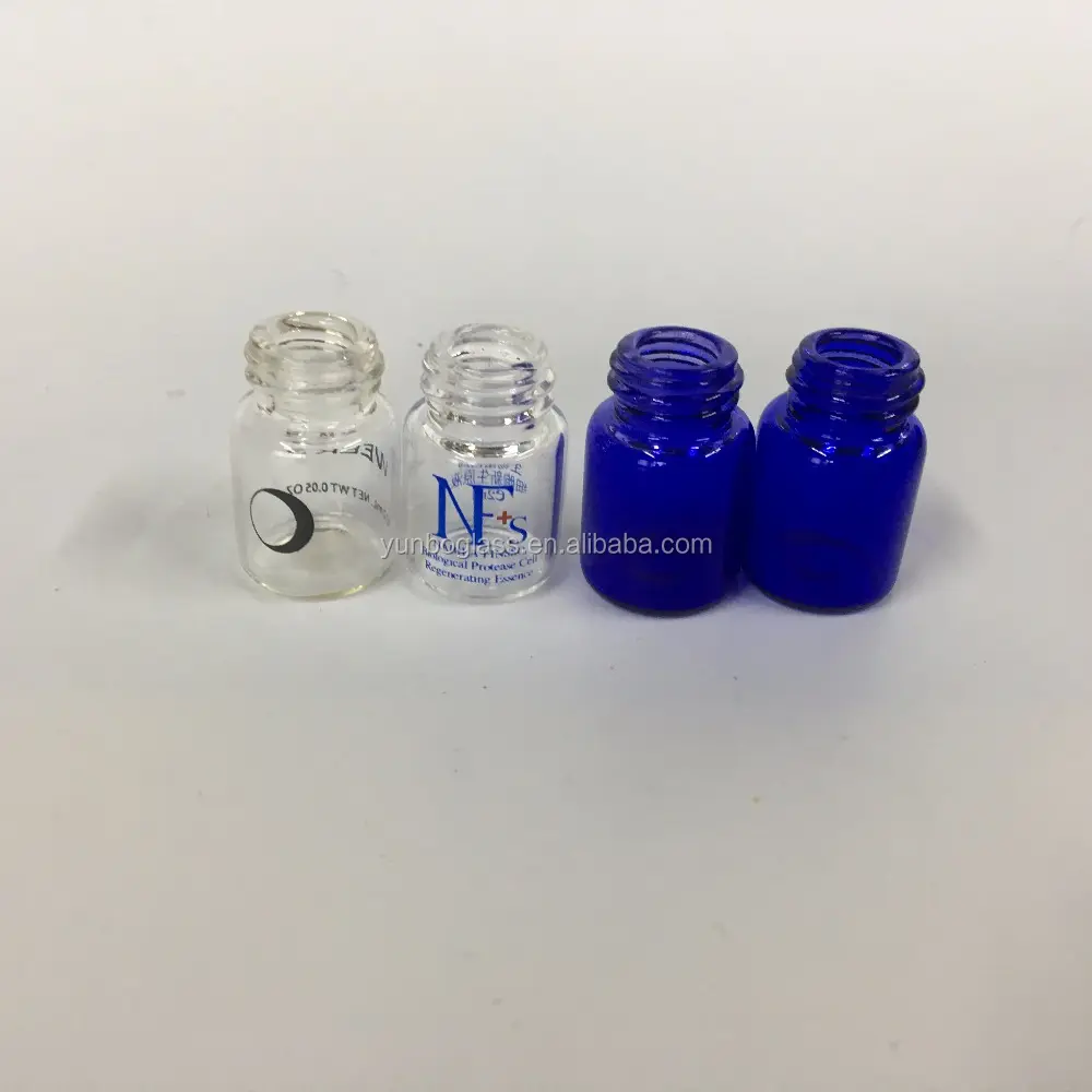 Passen Sie kleine Flaschen an. 1ml Tropfe rglas fläschchen für ätherisches Öl mit Textur-Schraub verschluss und Öffnungs reduzierer Neues Design