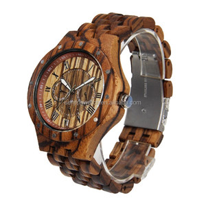 Japonya orijinal hareketi kronometreli kuvars saat DailyLife su geçirmez abanoz ahşap tasarım yeni ürün - Product Image 1