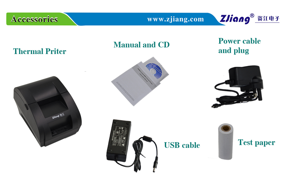Restaurant retail shop 5890k 58mm 2inch pos system thermal receipt printer