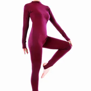 M000333 mock neck ankle length footless women dance unitards turtle neck gymnastics leotard Octavia