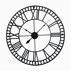 Orologio <span class=keywords><strong>da</strong></span> <span class=keywords><strong>Parete</strong></span> <span class=keywords><strong>Vintage</strong></span> Industriale in Metallo Grande con Numeri Romani per Interni - Product Image 3