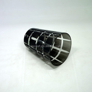 Vaso de Cristal Negro Bohemio Checo Tallado en Cristal Transparente, Vaso para Jugo - Product Image 4