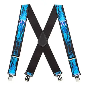 FREE SAMPLE Factory Price Wholesale Fashion men Cotton Belt Dress Suspender (clips) in blue supsender belt