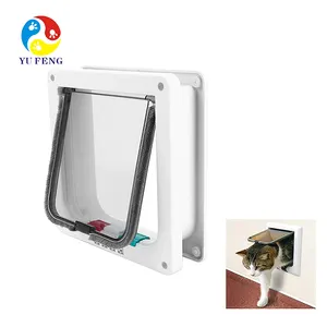 Pet Produk 4 Cara Kunci Cat Flap Warna Magnetic Pet Puppy Cat Pintu Putih S M L Ukuran