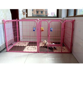 MHD008 çift köpek kulübesi kapalı ve açık toz kaplama köpek Run tasarımlar Metal ve demir çit ev çelik demir tel taşıyıcı - Product Image 5