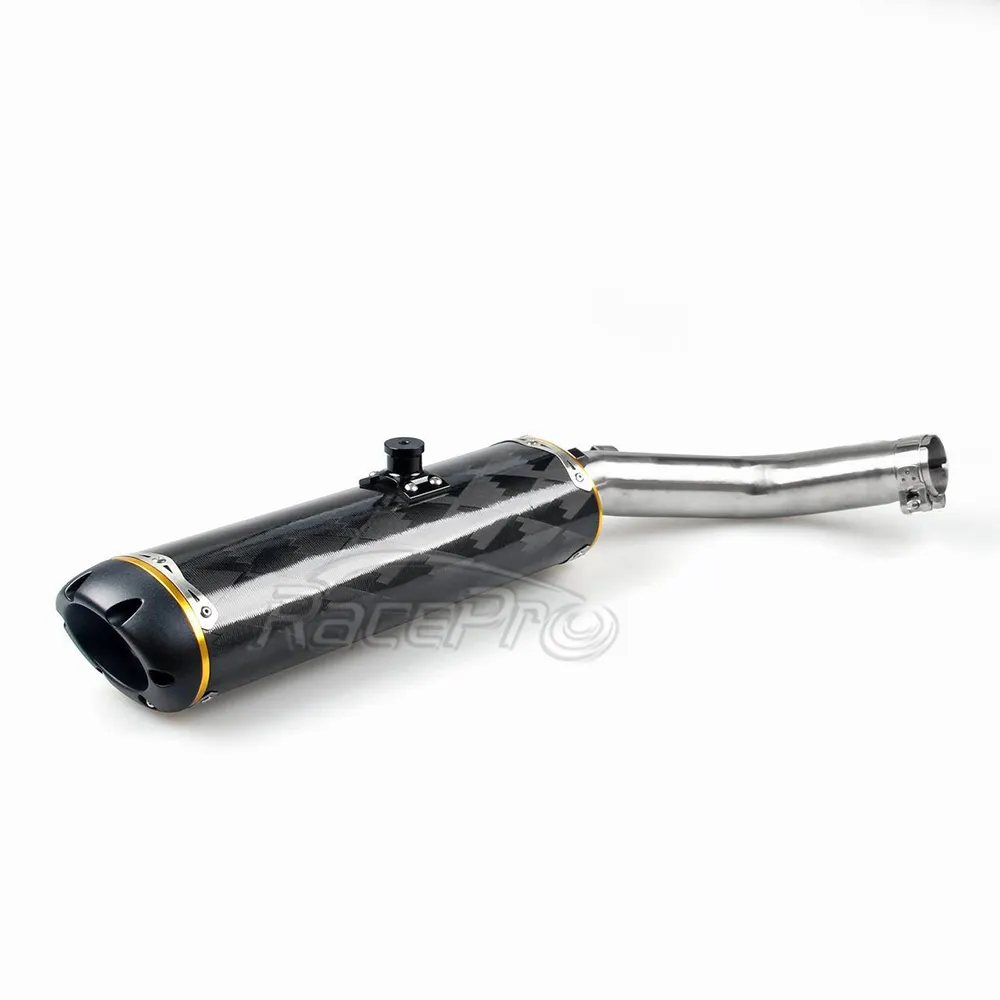 RACEPRO Wholesale High Quality Carbon Fiber DUAL Motorcycle Slip On Silencer Exhaust Muffler for Yamaha YZF R1 2009-2014