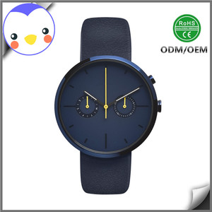 Reloj de pulsera de cuero para hombre, cronógrafo con movimiento de lujo, 2 subdiales, original - Product Image 3