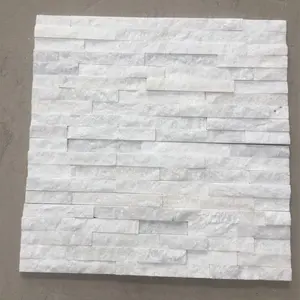 Piedra de revestimiento de pared de cuarzo blanco puro