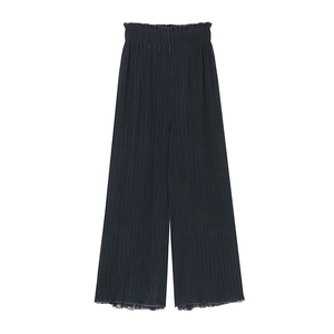 <span class=keywords><strong>Pantaloni</strong></span> Eleganti Casual a Vita Alta e Gamba Larga per Donne, Antirughe, Tinta Unita, Vita Elastica, Tessuto Leggero, <span class=keywords><strong>Pantaloni</strong></span> Dritti Drappeggiati - Product Image 1