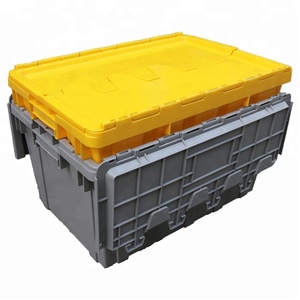 JOIN <strong>Small</strong> Office Storage Box for Stationery Plastic Turnover Tote <strong>Bin</strong> Moving Crate for Importer with Folding Lid Moving Crates - Product Image 5