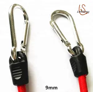 9mm thick bungee cord with injection plastic hook