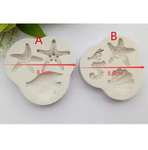 Cakevorm Sea Fish Sea Horse Shell Siliconen Fondant Gereedschap Sugarcraft Sneeuw Vlok Mould Voor Cake Bakken Decorating Mold Cupcake