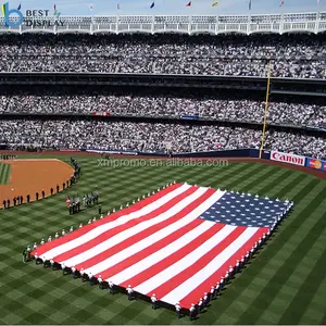 Bandeira gigante personalizada de malha de poliéster, bandeira gigante decorativa americana