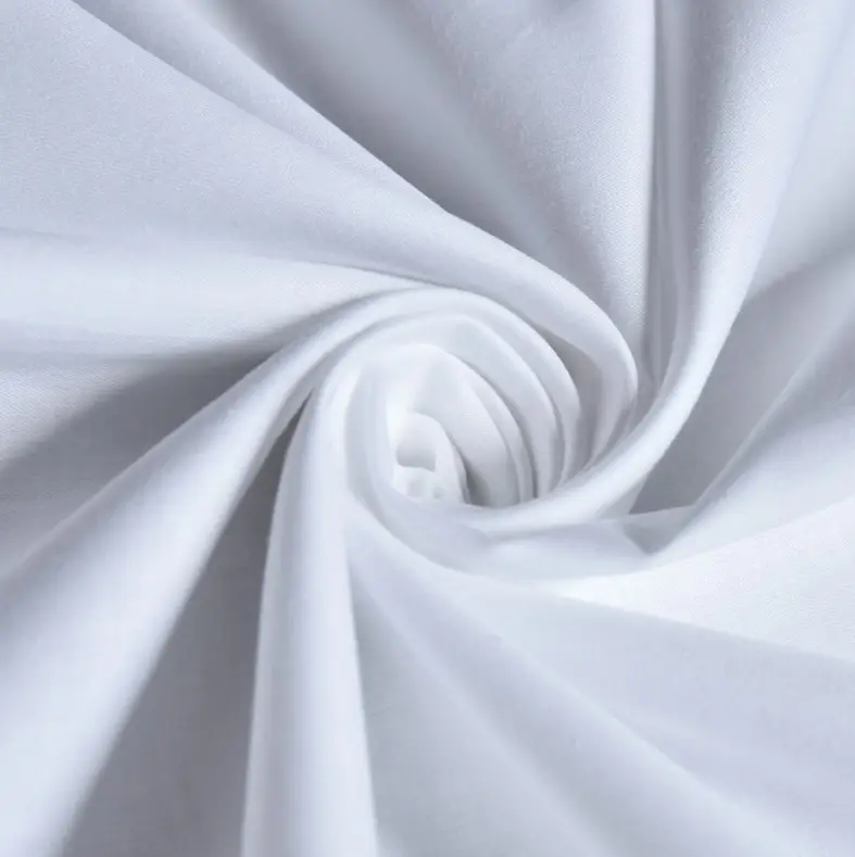 hotel bedding use home textile 100% cotton plain white satin fabric