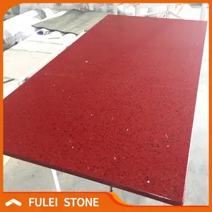 Wholesale composite red sparkle quarz stein-arbeitsplatte preis indien