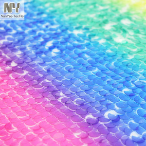 Nanyee 섬유 2019 New Trend <span class=keywords><strong>9mm</strong></span> 옴 브레의 컬러 풀 한 Transfer Print 스팽글 장식이 함께한 <span class=keywords><strong>Fabric</strong></span> - Product Image 4