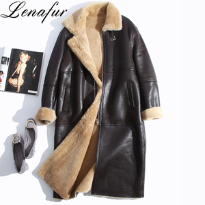<span class=keywords><strong>Cappotto</strong></span> Lungo da Donna e Ragazza in Vera Pelle di Pecora <span class=keywords><strong>Shearling</strong></span>, Modello Slim per Autunno e Inverno - Product Image 2