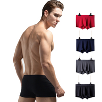 Homens cuecas de seda gelo de uma peça sem costura ultra macio de bambu dos homens cueca