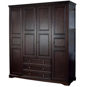 实木胶合板4门木质衣柜家居卧室家具木柜