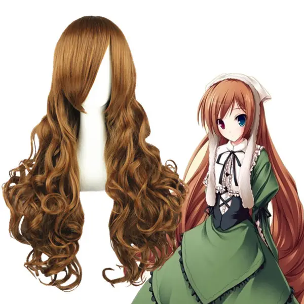 ingrosso 90cm lungo marrone onda anime giapponesi hetalia axis powers cosplay parrucca capelli pezzo