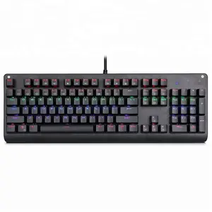 Elemento E K-9999 104 tasti A Buon Mercato LED Multicolore Meccanica Retroilluminata Gaming Keyboard Con Interruttori Blu