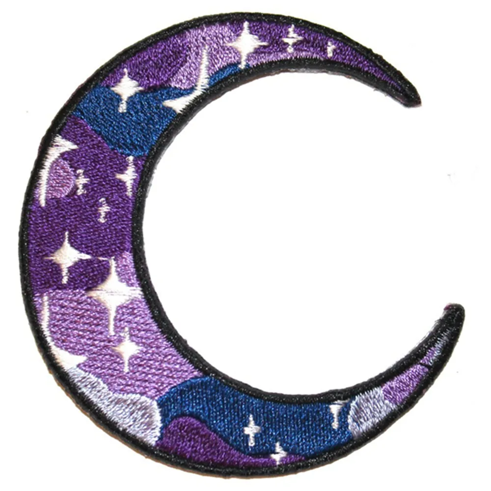 2017 Customized Self-adhesive Moon Embroidery Patch Designs