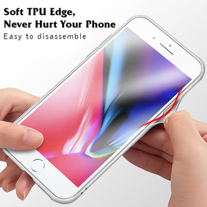 Uslion — <span class=keywords><strong>coque</strong></span> en verre trempé pour <span class=keywords><strong>iPhone</strong></span>, étui de luxe pour <span class=keywords><strong>iphone</strong></span> 7, 8, 8 plus <span class=keywords><strong>x</strong></span>, 2018 - Product Image 4