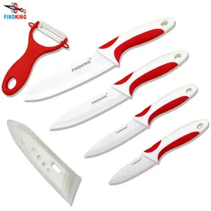 FINDKING Marchio di Bellezza Regali di nizza touch manico del coltello da cucina set di Coltelli Di Ceramica 3 "4" 5 "6" pollici + Peeler + Copre di frutta set di coltelli