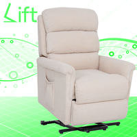 Sofá Eléctrico Ajustable en Altura para Adultos Mayores, con Función de Masaje, Superficie de Cuero/PU/PVC Contemporánea, un Solo Asiento, para Sala de Estar
