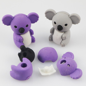 Fournitures éducatives mignonnes 3D ours koala en <span class=keywords><strong>forme</strong></span> d'animal ensemble <span class=keywords><strong>gomme</strong></span> pour enfants - Product Image 1