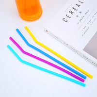 Paille en Silicone colorée réutilisable Portable de qualité alimentaire LFGB