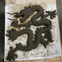 Statue de dragon chinois grandeur nature en bronze, décoration