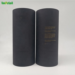 Biodegradable Paperboard Cylinder Plastic Free Cardboard Carton Black Paper Tube Packaging