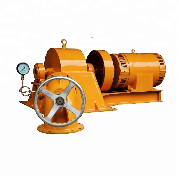 Turbina de agua Turgo de acero inoxidable, generador de imán permanente de baja RPM, 3 fases, PMG, 100kW, 0,12-0,23 M3/S, 35-120 M
