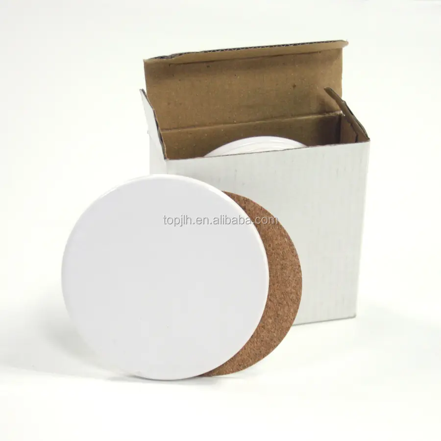 Wholesale sublimation round blank ceramic coaster for heat transfer printing mug coaster