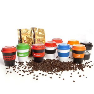 Tasse à café noir avec couvercle à vis, acier inoxydable, 356ML, avec bande de silicium - Product Image 3